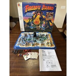 Vintage 1986 Milton Bradley Fireball Island Board Game With Box READ